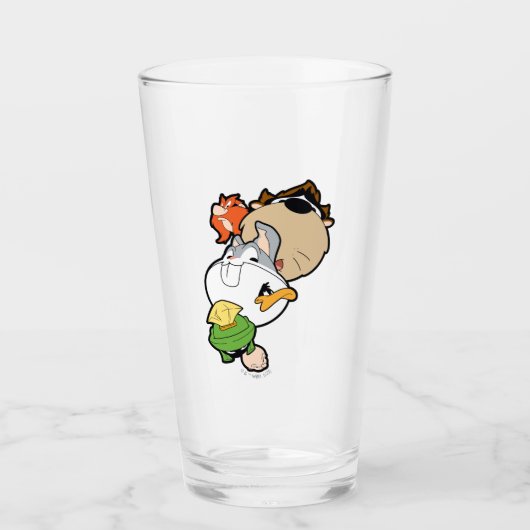 LOONEY TUNES™ gestileerde grote hoofden Glas (Voorkant)