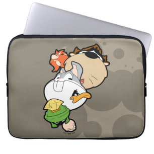 LOONEY TUNES™ gestileerde grote hoofden Laptop Sleeve