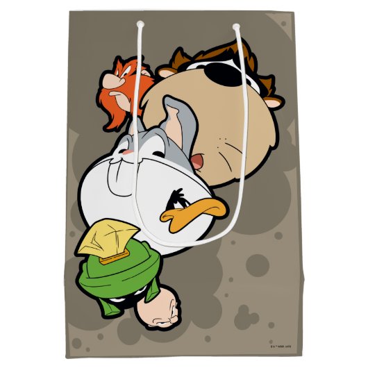 LOONEY TUNES™ gestileerde grote hoofden Medium Cadeauzakje (Achterkant)