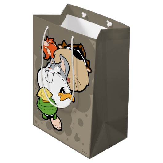 LOONEY TUNES™ gestileerde grote hoofden Medium Cadeauzakje (Achterkant Gekanteld)