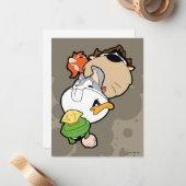 LOONEY TUNES™ gestileerde grote hoofden Notitiekaartje (Voorkant / Achterkant in situ)