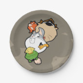 LOONEY TUNES™ gestileerde grote hoofden Papieren Bordje (Voorkant)