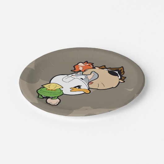 LOONEY TUNES™ gestileerde grote hoofden Papieren Bordje (Gekanteld)