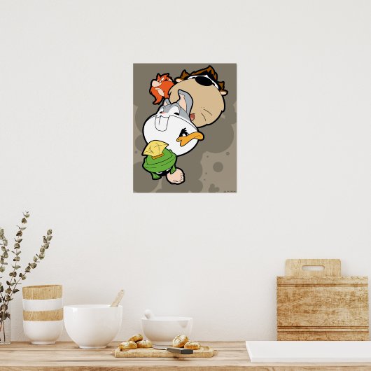 LOONEY TUNES™ gestileerde grote hoofden Poster (Keuken)