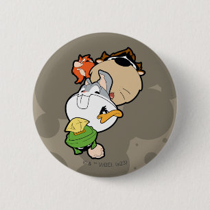 LOONEY TUNES™ gestileerde grote hoofden Ronde Button 5,7 Cm