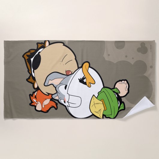 LOONEY TUNES™ gestileerde grote hoofden Strandlaken (Voorkant)