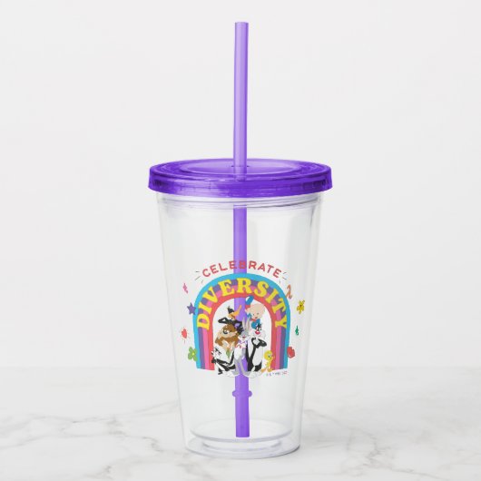 LOONEY TUNES™ - gevierde diversiteit: regenboog Acryl Drinkbeker (Voorkant)