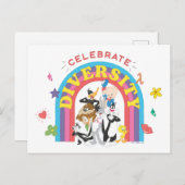 LOONEY TUNES™ - gevierde diversiteit: regenboog Briefkaart (Voorkant / Achterkant)