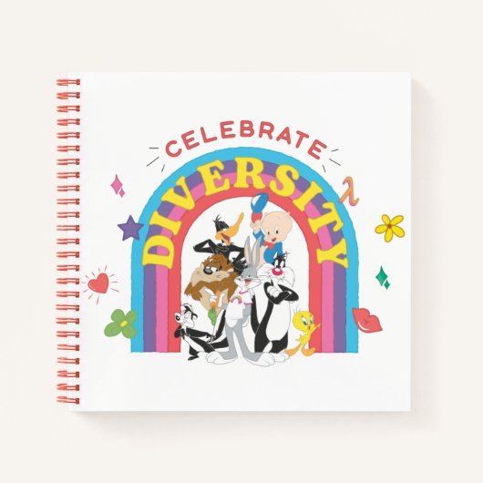 LOONEY TUNES™ - gevierde diversiteit: regenboog Notitieboek (Voorkant)