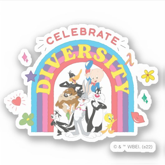LOONEY TUNES™ - gevierde diversiteit: regenboog Sticker (Voorkant)