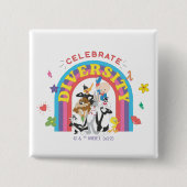 LOONEY TUNES™ - gevierde diversiteit: regenboog Vierkante Button 5,1 Cm (Voorkant)