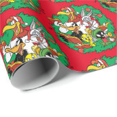 LOONEY TUNES™ Group Christmas Wreath Cadeaupapier (Rol Hoek)