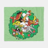 LOONEY TUNES™ Group Kerstmis Wreater Fleece Deken (Voorkant (Horizontaal))