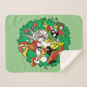 LOONEY TUNES™ Group Kerstmis Wreater Sherpa Deken (Voorkant (horizontaal))