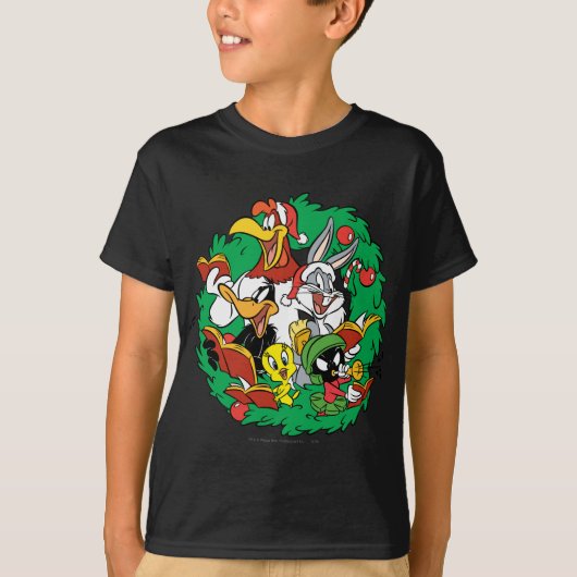 LOONEY TUNES™ Group Kerstmis Wreater T-shirt (Voorkant)