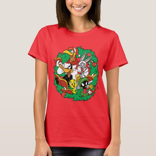 LOONEY TUNES™ Group Kerstmis Wreater T-shirt (Voorkant)