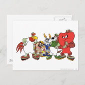 LOONEY TUNES™ Group Rollerblade Afbeelding Briefkaart (Voorkant / Achterkant)