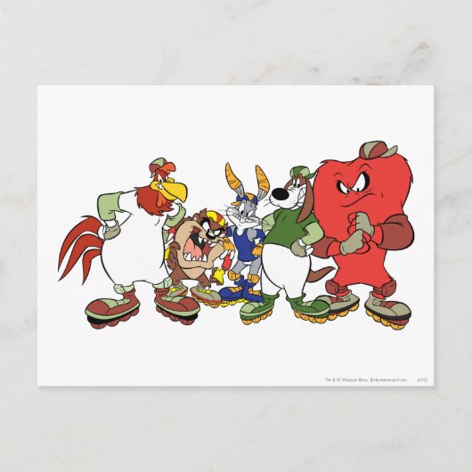 LOONEY TUNES™ Group Rollerblade Afbeelding Briefkaart (Voorkant)