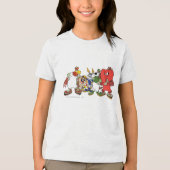 LOONEY TUNES™ Group Rollerblade Afbeelding Tri-Blend Shirt (Voorkant)