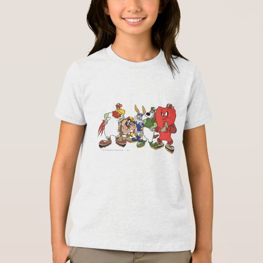 LOONEY TUNES™ Group Rollerblade Afbeelding Tri-Blend Shirt (Voorkant)