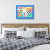 LOONEY TUNES™ | Happy Holidays Pattern Canvas Afdruk (Insitu (Slaapkamer))