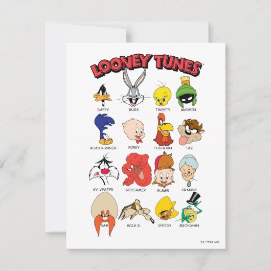 LOONEY TUNES™ Headshots Notitiekaartje (Voorkant)