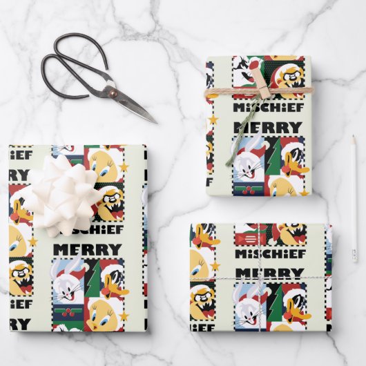 LOONEY TUNES™ Holiday Merry Mischief Inpakpapier Vel (Voorkant)