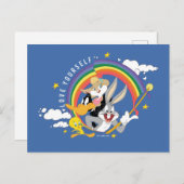 LOONEY TUNES™ - houd van uw eigen pride Badge Briefkaart (Voorkant / Achterkant)