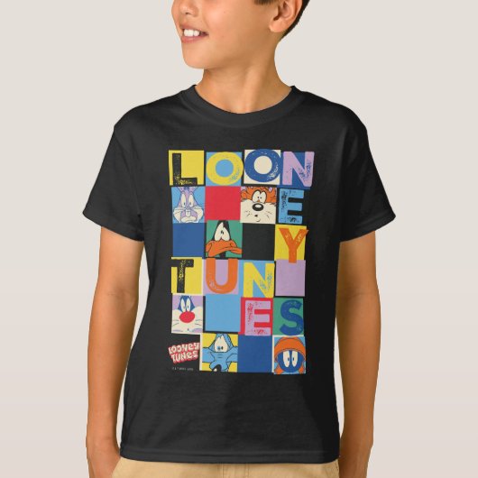 LOONEY TUNES™ Karakter Checker Blokken T-shirt (Voorkant)