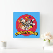 LOONEY TUNES™ Karakterlogo Vierkante Klok (Huis)