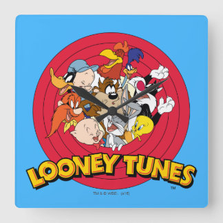 LOONEY TUNES™ Karakterlogo Vierkante Klok