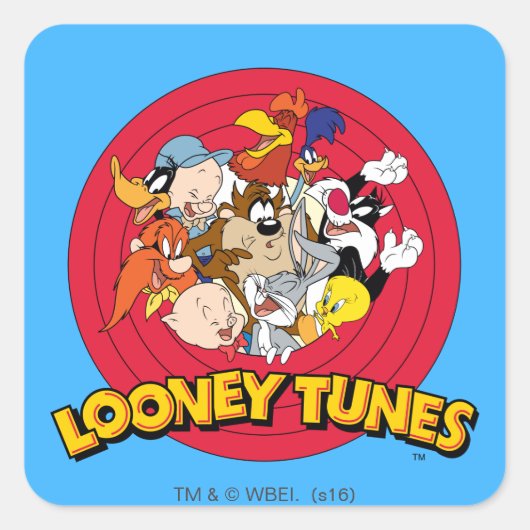 LOONEY TUNES™ Karakterlogo Vierkante Sticker (Voorkant)