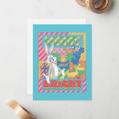 LOONEY TUNES™ | Kerst vrolijk en blij Notitiekaartje (Voorkant / Achterkant in situ)