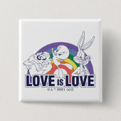 LOONEY TUNES™ - Liefde is liefde Vierkante Button 5,1 Cm (Voorkant)