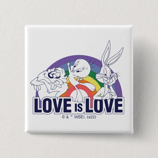 LOONEY TUNES™ - Liefde is liefde Vierkante Button 5,1 Cm (Voorkant)