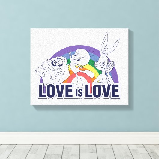 LOONEY TUNES™ - Love Is Love Canvas Afdruk (Insitu (Houten vloer))
