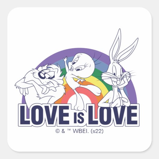 LOONEY TUNES™ - Love Is Love Vierkante Sticker (Voorkant)