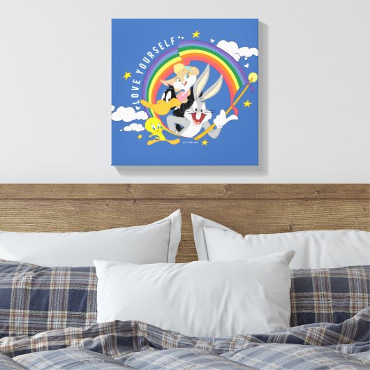 LOONEY TUNES™ - Love Yourself Pride Badge Canvas Afdruk (Insitu (Slaapkamer))