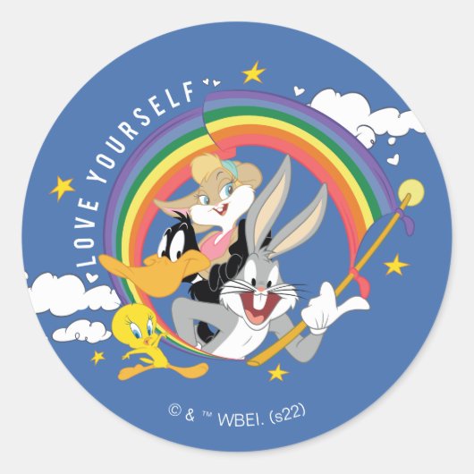LOONEY TUNES™ - Love Yourself Pride Badge Ronde Sticker (Voorkant)