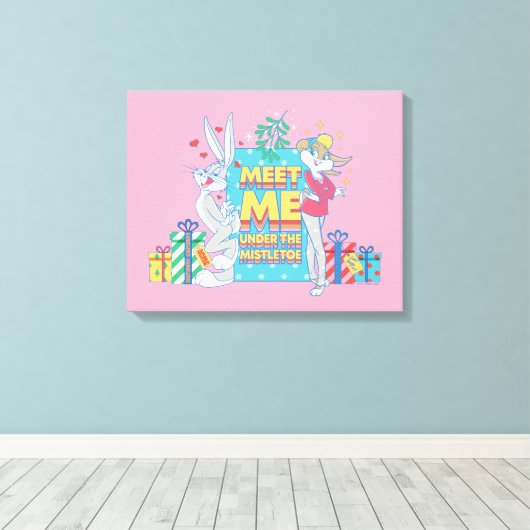 LOONEY TUNES™ | Ontmoet me onder de mistletoe Canvas Afdruk (Insitu (Houten vloer))