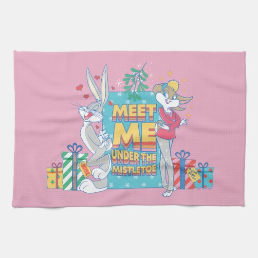 LOONEY TUNES™ | Ontmoet me onder de mistletoe Theedoek (Horizontaal)