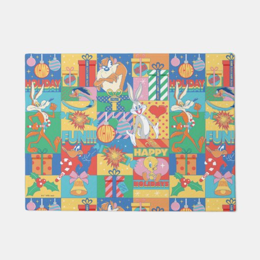 LOONEY TUNES™ | Prettige feestdagen kerstpatroon Deurmat (Voorkant)