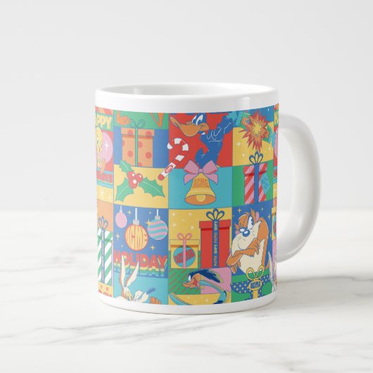 LOONEY TUNES™ | Prettige feestdagen kerstpatroon Grote Koffiekop (Voorkant rechts)
