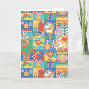 LOONEY TUNES™   Prettige feestdagen kerstpatroon Kaart