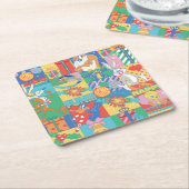 LOONEY TUNES™ | Prettige feestdagen kerstpatroon Kartonnen Onderzetters (Schuin)