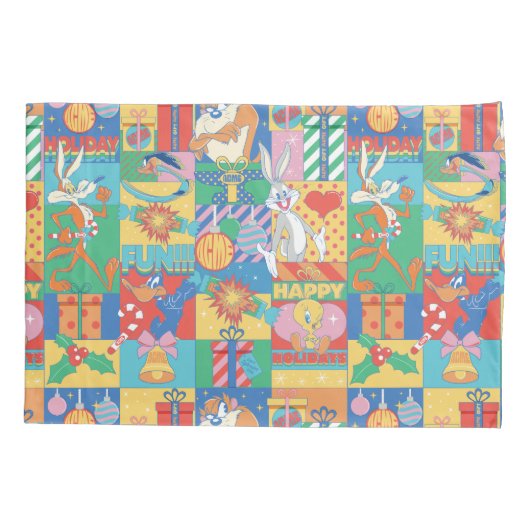 LOONEY TUNES™ | Prettige feestdagen kerstpatroon Kussensloop (Achterkant)