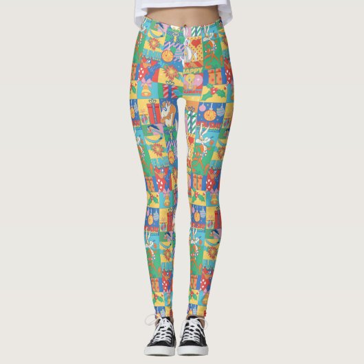 LOONEY TUNES™ | Prettige feestdagen kerstpatroon Leggings (Voorkant)