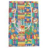 LOONEY TUNES™ | Prettige feestdagen kerstpatroon Medium Cadeauzakje (Voorkant)