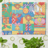 LOONEY TUNES™ | Prettige feestdagen kerstpatroon Theedoek (Gevouwen)