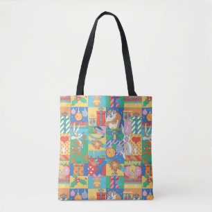 LOONEY TUNES™ Prettige feestdagen kerstpatroon Tote Bag